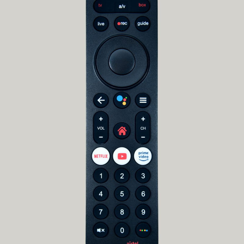 Voice Control Remote Compatible with Airtel Xstream DTH Set Top Box Remote Control (Voice Control Function) with Google Assistant ,Youtube, Netflex And Prime Video Hot Keys