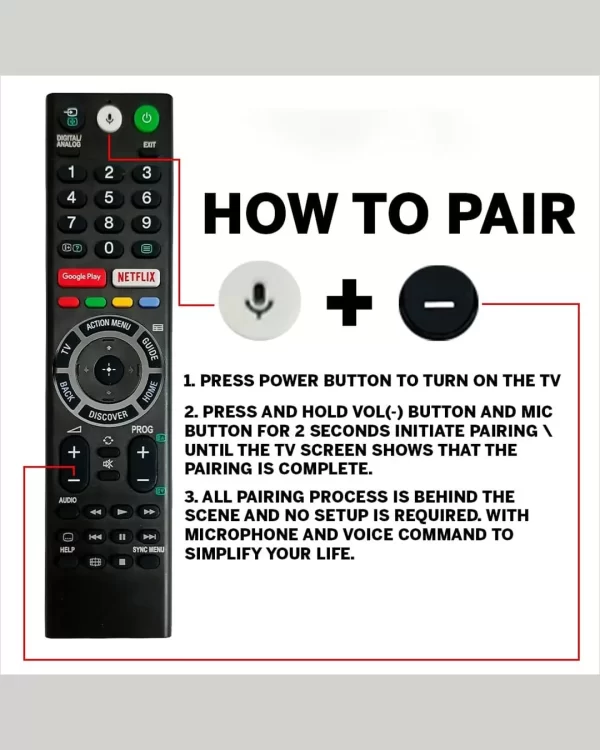 Bluetooth Voice Command Compatible for Sony 4K Smart LED UHD OLED QLED Android Bravia TV Remote Control Replacement of Original RMF-TX200P RMF-TX200U RMF-TX200E RMF-TX300A Models Remote - Image 2