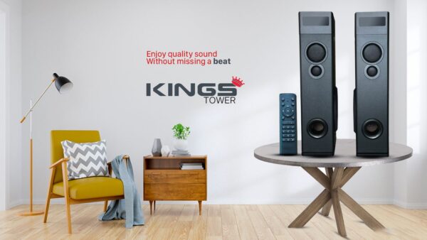 KINGS 2.0 Multimedia Tower Speaker (Black) WITH Crystal Clear  Bass, 320 Watt Power full Deep Bass Sound, Model F10 - Image 4