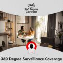 CP PLUS 2MP Full HD Smart Wi-Fi CCTV Home Security Camera | 360° with Pan Tilt | View & Talk | Motion Alert | Night Vision | SD Card (Upto 128 GB), Alexa & Google Support | IR Distance 10mtr | CP-E25A