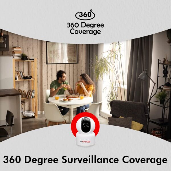 CP PLUS 2MP Full HD Smart Wi-Fi CCTV Home Security Camera | 360° with Pan Tilt | View & Talk | Motion Alert | Night Vision | SD Card (Upto 128 GB), Alexa & Google Support | IR Distance 10mtr | CP-E25A - Image 5