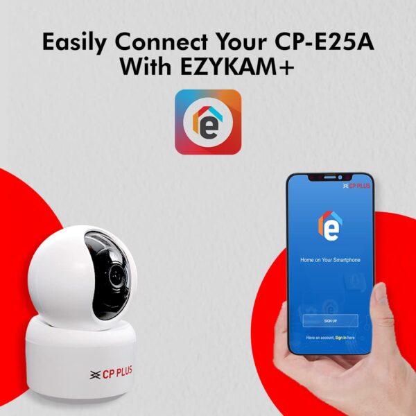 CP PLUS 2MP Full HD Smart Wi-Fi CCTV Home Security Camera | 360° with Pan Tilt | View & Talk | Motion Alert | Night Vision | SD Card (Upto 128 GB), Alexa & Google Support | IR Distance 10mtr | CP-E25A - Image 7