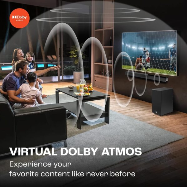 JBL Cinema SB190 Deep Bass, Dolby Atmos Soundbar with Wireless Subwoofer for Extra Deep Bass, 2.1 Channel with Remote, Sound Mode for Voice Clarity, HDMI eARC, Bluetooth & Optical Connectivity (380W) - Image 8