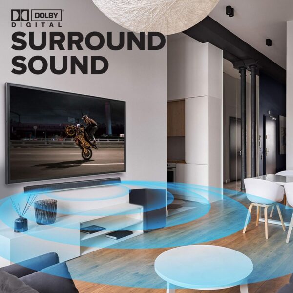 JBL Bar 2.1 Deep Bass, Dolby Digital Soundbar with Wireless Subwoofer for Extra Deep Bass, 2.1 Channel Home Theatre with Remote, Surround Sound, HDMI ARC, Bluetooth & Optical Connectivity (300W) - Image 5