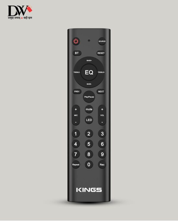 KINGS 60W RMS Bluetooth Party Speaker with Wired Mic (Bass Booster Sound, 2.1 Channel, Black) Model- Casino - Image 8