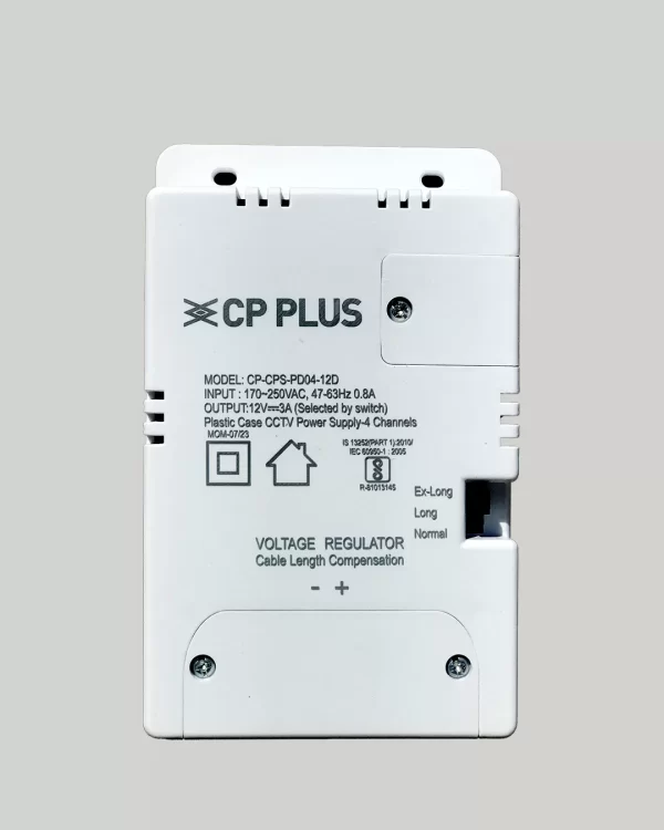 CP Plus PD04-12D 12V 5Amp 4 Channel Fiber SMPS (Switched-Mode Power Supply) for CCTV Security Surveillance Camera Power Supply