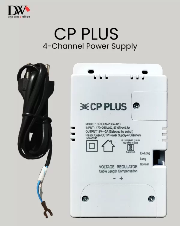 CP Plus PD04-12D 12V 5Amp 4 Channel Fiber SMPS (Switched-Mode Power Supply) for CCTV Security Surveillance Camera Power Supply - Image 2