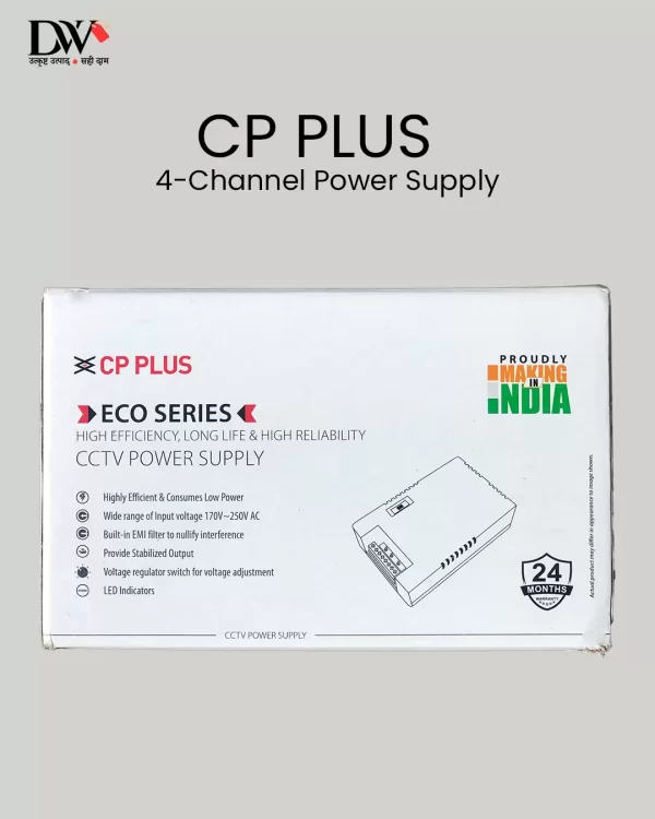 CP Plus PD04-12D 12V 5Amp 4 Channel Fiber SMPS (Switched-Mode Power Supply) for CCTV Security Surveillance Camera Power Supply - Image 3