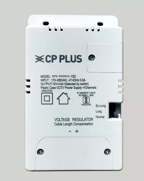 CP Plus PD08-12D 12V 5Amp 8 Channel Fiber SMPS (Switched-Mode Power Supply) for CCTV Security Surveillance Camera Power Supply