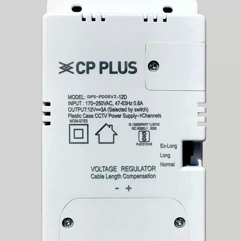 CP Plus PD08-12D 12V 5Amp 8 Channel Fiber SMPS (Switched-Mode Power Supply) for CCTV Security Surveillance Camera Power Supply