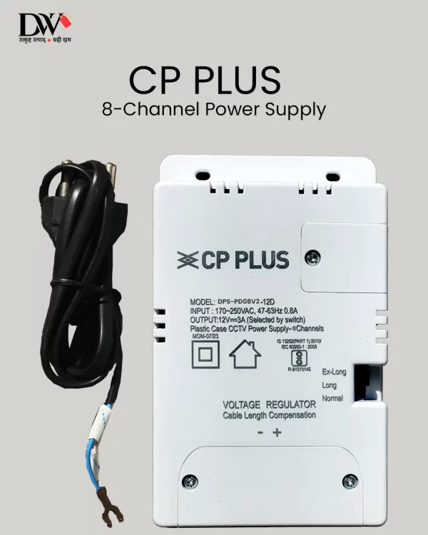 CP Plus PD08-12D 12V 5Amp 8 Channel Fiber SMPS (Switched-Mode Power Supply) for CCTV Security Surveillance Camera Power Supply - Image 2