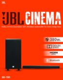 JBL Cinema SB190 Deep Bass, Dolby Atmos Soundbar with Wireless Subwoofer for Extra Deep Bass, 2.1 Channel with Remote, Sound Mode for Voice Clarity, HDMI eARC, Bluetooth & Optical Connectivity (380W)