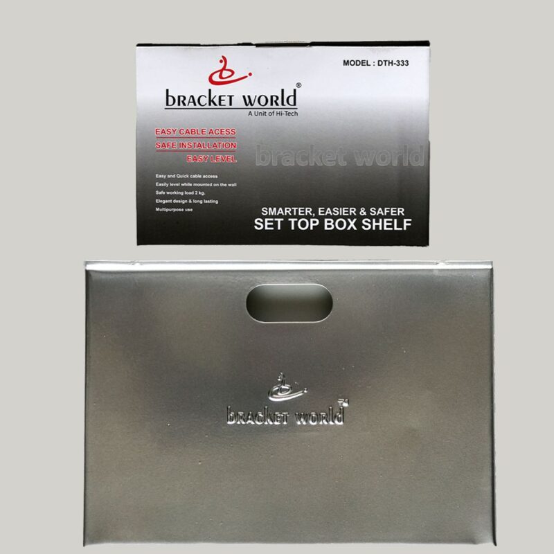 Bracket World Set Top Box/DTH Stand - Wall Mount Stand/WiFi Router Stand, Color : silver (Ideal for All Type of Set Top Box)