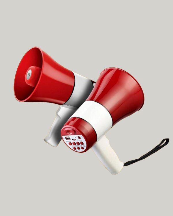 VingaJoy Bhopu Master Sp-1540 V5.0 Wireless Megaphone free charge adapter 30 Watts Handheld with Recorder, USB and Memory Card Input for Announcing; Talk; Record; Play; Siren; Music with Battery and Charger Megaphone Speaker PA Bullhorn
