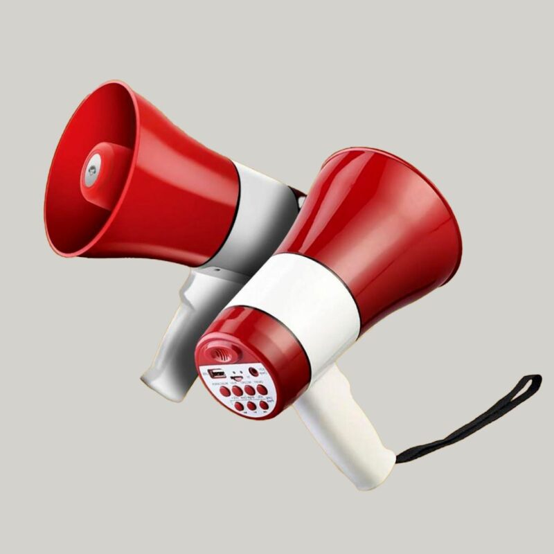 VingaJoy Bhopu Master Sp-1540 V5.0 Wireless Megaphone free charge adapter 30 Watts Handheld with Recorder, USB and Memory Card Input for Announcing; Talk; Record; Play; Siren; Music with Battery and Charger Megaphone Speaker PA Bullhorn