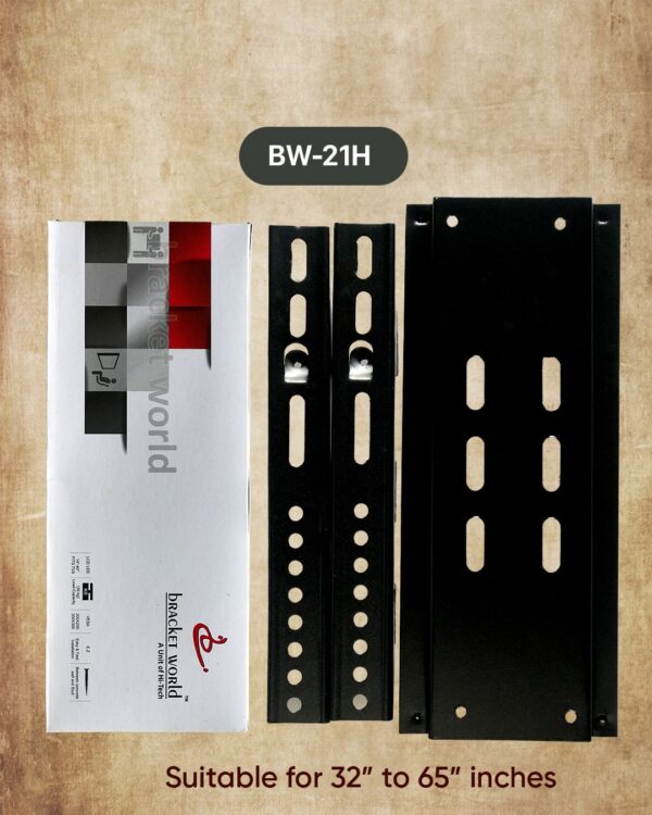 Bracket World Heavy Duty TV Wall Mount Bracket for 32 to 65 inch LCD/LED/Monitor/Smart TV, Fixed Universal TV Wall Stand - Image 2