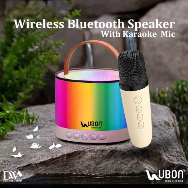 Ubon..Portable Audio System With Fm,Usb ..8Watt Powerful Sound With 6hrs.Playtime Include Wireless 🎤 - Image 2