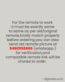 Air Conditioner Remote Compatible with BlueStar Split/Window AC Remote Control