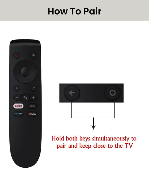 Voice Remote Control Compatible with One Plus TV Y Series (32Y1 / 40Y1 / 43Y1) – Bluetooth, Voice Assistant, Replacement Remote 1+ Remote Controlller (with Voice Function) - Pairing Must