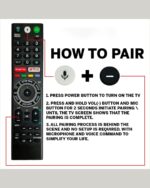 Bluetooth Voice Command Compatible for Sony 4K Smart LED UHD OLED QLED Android Bravia TV Remote Control Replacement of Original RMF-TX200P RMF-TX200U RMF-TX200E RMF-TX300A Models Remote-Compatible with Sony TV Remote Control Model RMF-TX200P with Bluetooth Voice Command Suitable for 4K Smart LED UHD OLED QLED Android Bravia Television - Pairing Must