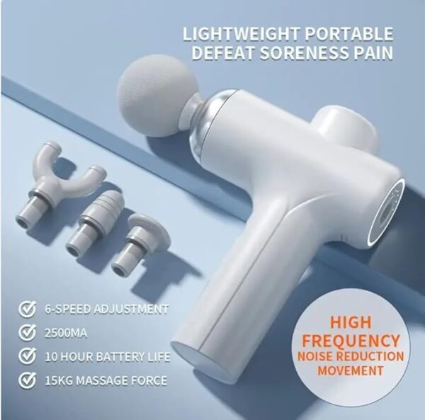 Deep Tissue Maxtop Massage Gun T08 with 6 Speed Levels – 4 Interchangeable Heads, Silent Motor, 1900mAh Battery – Relieves Muscle Soreness & Boosts Recovery After Workout or Injury