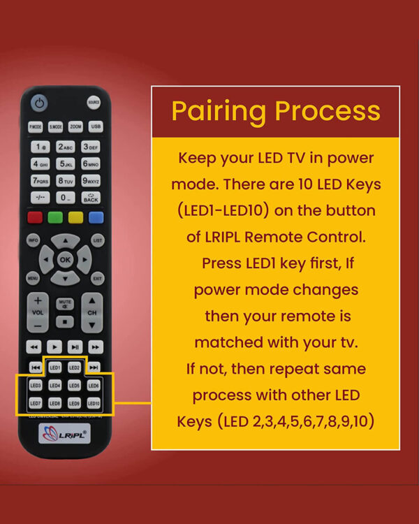 LRIPL LR510 Universal/Multi Remote Control for All Non Branded/Local/Chinese Assemble Televisions LCD LED Smart TV