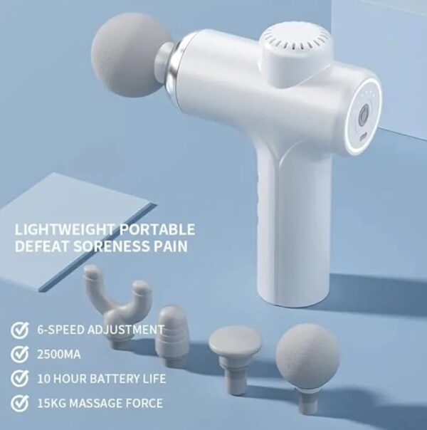 Deep Tissue Maxtop Massage Gun T08 with 6 Speed Levels – 4 Interchangeable Heads, Silent Motor, 1900mAh Battery – Relieves Muscle Soreness & Boosts Recovery After Workout or Injury