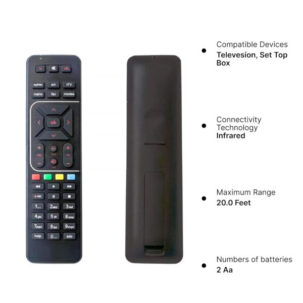 Remote Control Comaptible with Original Airtel Digital Dish TV DTH Television, Set Top Box Remote Compatible for SD and HD