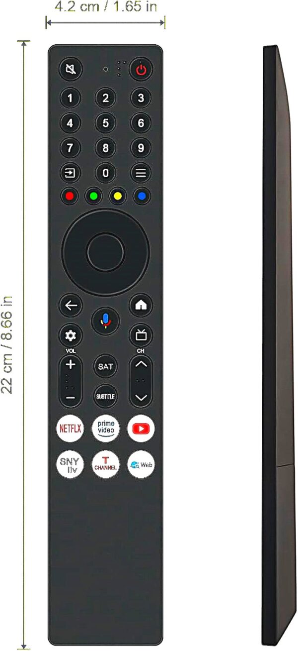 TCL Android TV Voice Remote RC833A-FMB4 | Works with TCL Mini-LED, QLED, 4K UHD TVs | Shortcut Keys for Netflix, Prime Video, YouTube, Sony LIV & TCL Channel