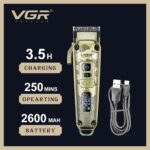 VGR V-005 Beard & Hair Trimmer for Men | Cordless Rechargeable Grooming Trimmer with Sharp Stainless Steel Blades