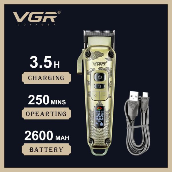 VGR V-005 Beard & Hair Trimmer for Men | Cordless Rechargeable Grooming Trimmer with Sharp Stainless Steel Blades