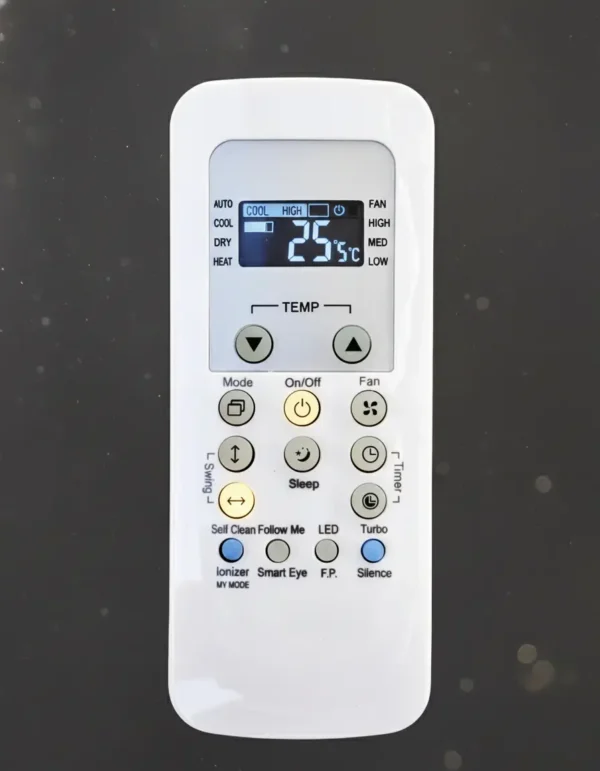 Carrier AC Remote Control – Compatible with Carrier Split & Window AC Models | LCD Display, Mode Control, Swing, Timer, Turbo, Sleep & Smart Functions | Replacement Remote (White) ac-148-148A