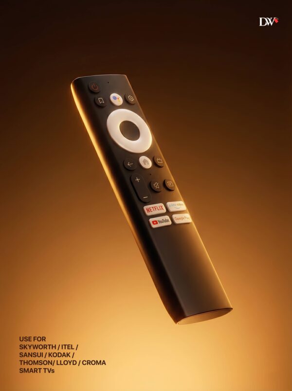 Bluetooth Voice Remote Compatible with Itel,Lloyd,Thomson, Kodak,Sansui,Croma And  Skyworth Android Smart TVs | Google Assistant, Nefflix, Prime Video, YouTube Hotkeys | Easy Pairing Required | Smart Replacement Remote
