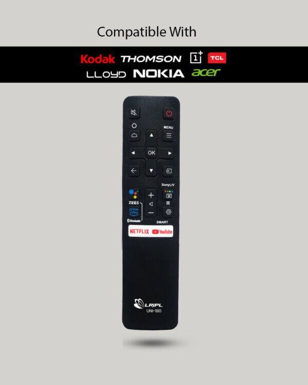 LRIPL 7 in 1 Universal TV Remote Control for Oneplus, Nokia, Thomson, Kodak, Lloyd, TCL and Acer Smart LCD LED TV- No Setup Required- Direct Working (non voice remote ) Model uni-180