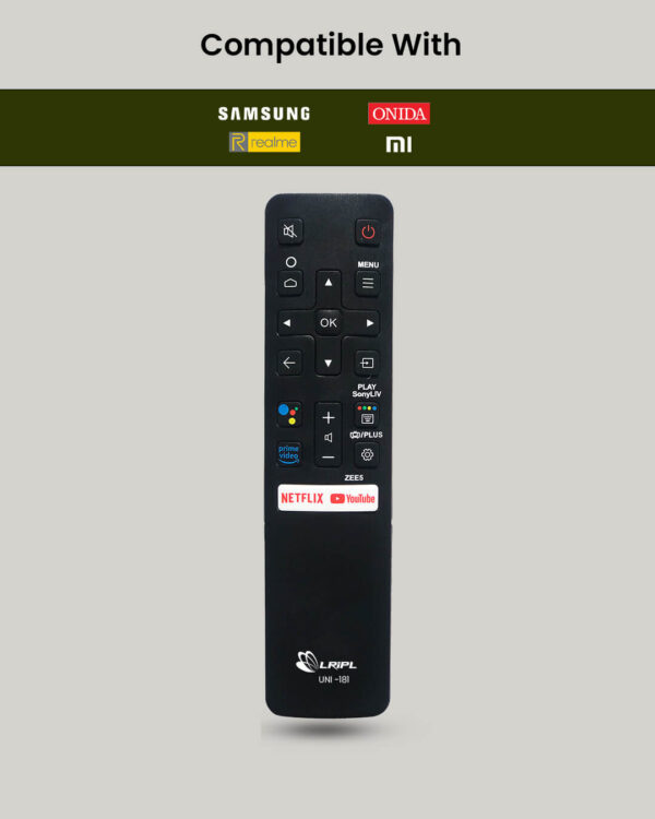 LRIPL 4 in 1 Universal TV Remote Control for Samsung,Realme,Onida,Mi Smart LCD LED TV- No Setup Required- Direct Working (non voice remote ) Model uni-181