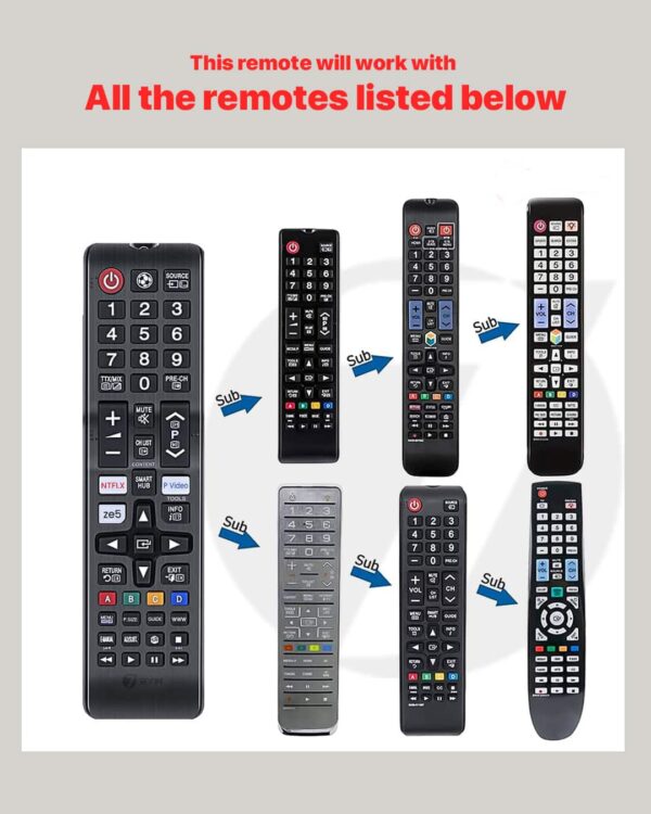 Compatible With Samsung Tv Remote Control Universal Suitable For LCD LED OLED QLED UHD HD Plasma 3D Smart Hub Television With Hotkeys