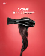 VGR 413 Hair Dryer | 2000W High-Speed Motor | Hot & Cold Air | Compact & Travel-Friendly | Professional Styling Dryer for Men & Women