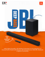 JBL Bar 2.1 Deep Bass, Dolby Digital Soundbar with Wireless Subwoofer for Extra Deep Bass, 2.1 Channel Home Theatre with Remote, Surround Sound, HDMI ARC, Bluetooth & Optical Connectivity (300W)