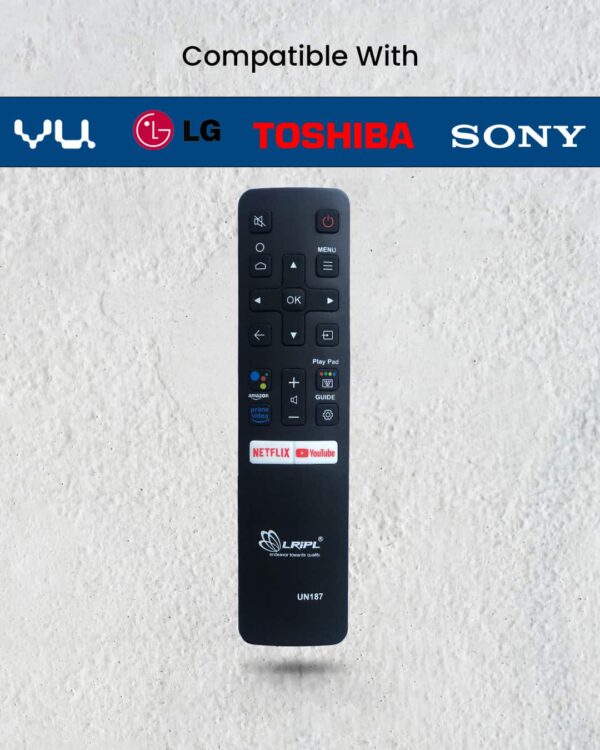 LRIPL 4 in 1 Universal TV Remote Control for VU,LG,TOSHIBA And SONY Smart LCD LED TV- No Setup Required- Direct Working (non voice remote ) Model uni-187