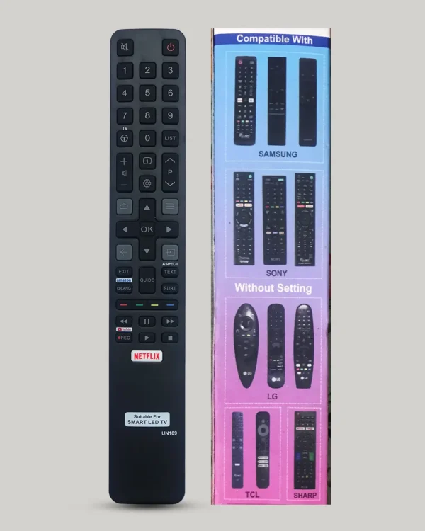 LRIPL 5 in 1 Universal TV Remote Control for Samung,Sony,LG,TCL And Sharp Smart LCD LED TV- No Setup Required-LED-189
