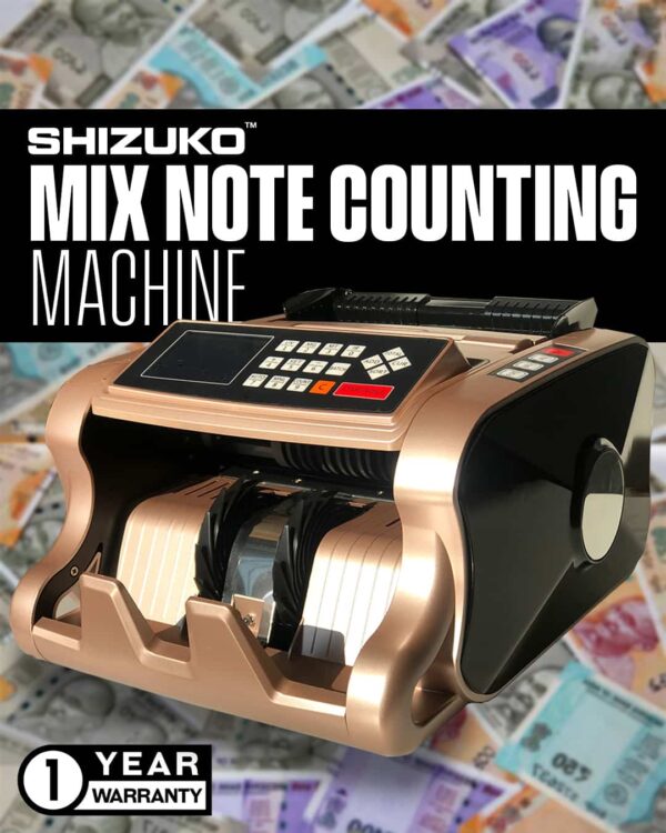 SHIZUKO  Mix Note Value Counting Business-Grade Machine/ Indian Currency Cash Counting Machine Fully Automatic Cash Counter with Fake Note Detection