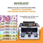 SHIZUKO  Mix Note Value Counting Business-Grade Machine/ Indian Currency Cash Counting Machine Fully Automatic Cash Counter with Fake Note Detection