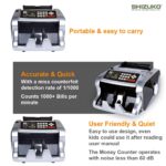 SHIZUKO  Mix Note Value Counting Business-Grade Machine/ Indian Currency Cash Counting Machine Fully Automatic Cash Counter with Fake Note Detection