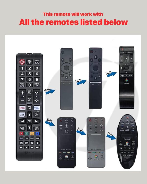 Compatible With Samsung Tv Remote Control Universal Suitable For LCD LED OLED QLED UHD HD Plasma 3D Smart Hub Television With Hotkeys