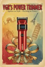 VGR Rosso Professional Men's Beard & Moustache Hair Trimmer for Men with 400min Long Runtime | 2000mAh Lithium Battery | Turbo Mode with 7000 RPM Powerful Motor | LED Display (Red)
