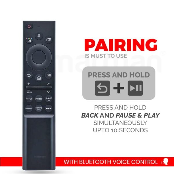 Compatible with Samsung Smart Tv Remote Control Original Model RM-G2500 with Bluetooth and Voice Command Feature with hotkeys Suitable for 6/7/8 Series TV HD UHD 4K LED QLED - Pairing Must