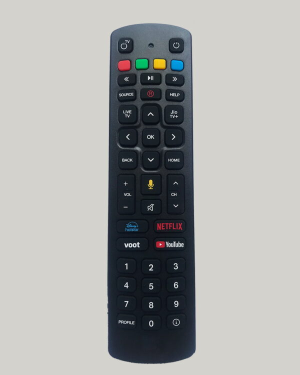 Voice Control Replacement Remote Compatible for Jio Fiber Set Top Box with Voot, Netflix, YouTube, Hotstar Hotkeys (Please Match Old Remote Before Order)