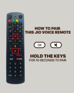 Voice Control Replacement Remote Compatible for Jio Fiber Set Top Box with Voot, Netflix, YouTube, Hotstar Hotkeys (Please Match Old Remote Before Order)