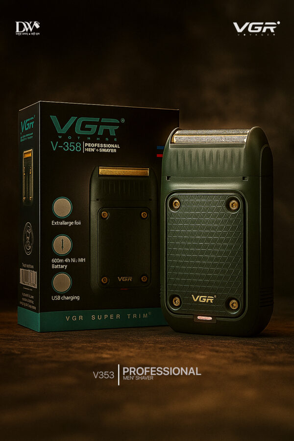 VGR V-353 Electric Shaver for Men | Dual Foil Precision Shaving System | Rechargeable Cordless Beard Shaver | Smooth & Clean Grooming | Lightweight & Travel-Friendly Design