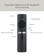 Voice Remote for Mi TV Bluetooth Smart Remote Control Compatible with Mi LED and Android TVs Original Mi TV Controller with Voice Assistant Function Wireless Replacement Remote